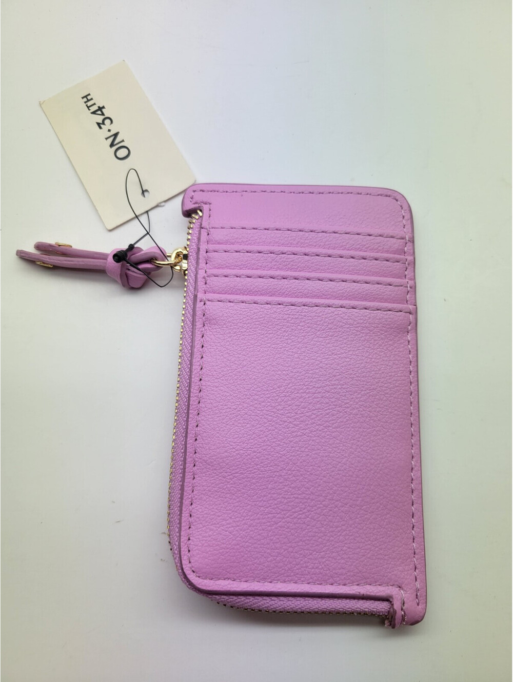 On 34th Ramonah Solid Credit Card Wallet Faux Leather Pink Lilac  **New**